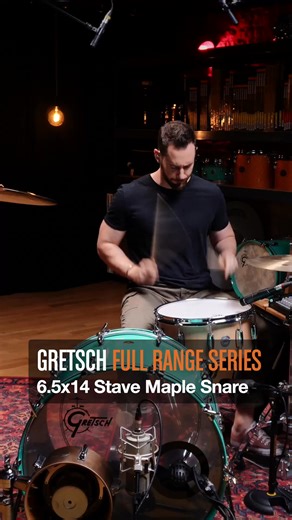 That’s the best way to describe the 6.5x14 Gretsch Maple Stave Snare Drum. With a classic maple warmth, bright overtones, and long sustain, this drum speaks with authority. What sets a stave shell apart from a ply shell? Density. A thick re-ring. And tone for days. Stave snares are louder, sharper, beefier, more robust… and heavier. Finished in clear satin lacquer, this snare features 3mm triple-flanged hoops, 30° bearing edges, Manganese snare wires, and the newly designed Full Range throw-off 