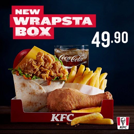363K views · 16K reactions | The wrap game has changed! KFC’s new Wrapsta Box is here. With 1 pc, sml chips + drink + the new Wrapsta for 49.90. KFC, It’s Finger Wrappin Good. | KFC | Facebook