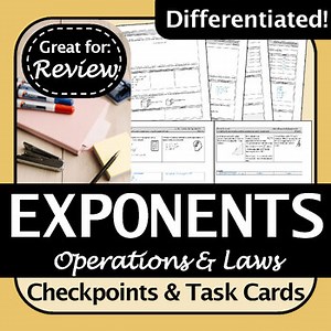 Powers & Exponents Task Cards & Review Activities | Engaging Math Practice