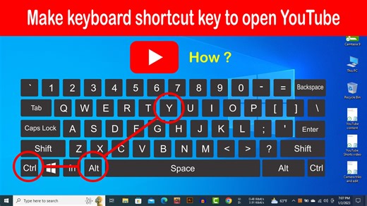 how to make keyboard shortcut key to open youtube | Keyboard shortcuts for YouTube | DREAM BOX
