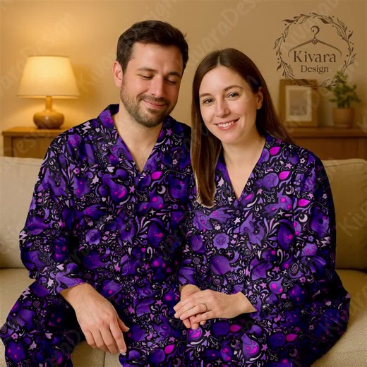Spooky Pajamas Set Ghost Type Anime Loungewear Polyester Blend Couple Pajamas Set - Etsy