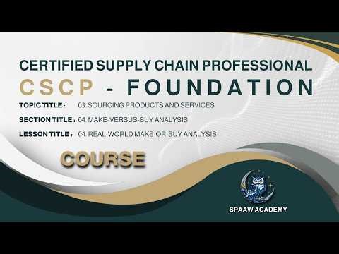 067 CSCP Real World Make or Buy Analysis