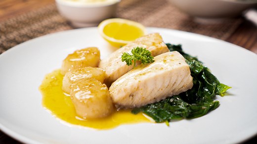 Cod, Scallops, and Spinach Recipe