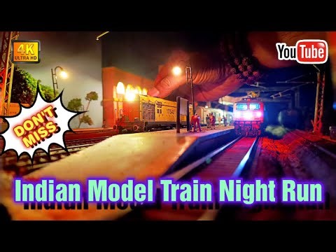 Indian Railways HO Scale Model Train Night Run | Indian Model Train | wap-7 model | train videos