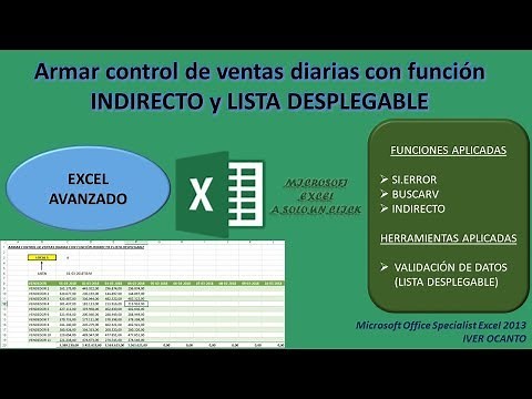 Armar control de ventas diarias con función INDIRECTO y LISTA DESPLEGABLE en EXCEL