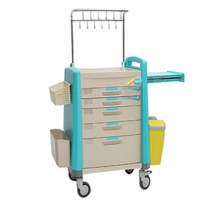 [Hot Item] Modern Hospital Patient Monitor Cart IV Cart Five Drawers Portable Infusion Trolley
