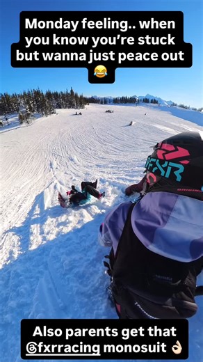 Megan MacDougall on Instagram: "Monday feelings haha.. I’m stuck ✌️ out #rolling #snowmobile #sledding #mountains #polaris #girlswhoride #fxr #braap @fxrracing @fxrfactoryoutletsuperstore @highmarkairbags @cycleworkswest @3sixty5designs @maicejohnson"