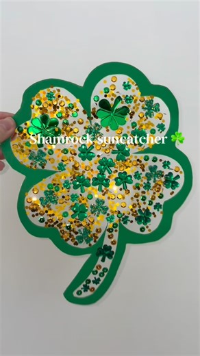 Toddler play | girl mom of two | St Patrick’s day shamrock suncatcher ☘️ Contact paper crafts are always a favorite around here! So simple and so much fun! Great way to... | Instagram