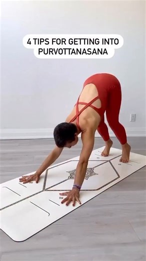 Jelena Vesić on Instagram: "Prvottanasana, the East Side Stretch Pose. Here are FOUR tips for setting up for this pose which have made all the difference to me. Try it out, and let me know how it goes. Remember, it’s not about achieving perfection. Your practice is about bringing (and holding) attention, while staying safe in your body. _____ my jumpsuit is @essenceyogiclothing (discount code: JELENA20) mat @liforme - use JELENA for 10% off Want to learn more? Check out our online courses on ww