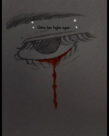 crying eye drawing in my blood 😭 #eyedrawing #shorts @HAPPYLIFE-129