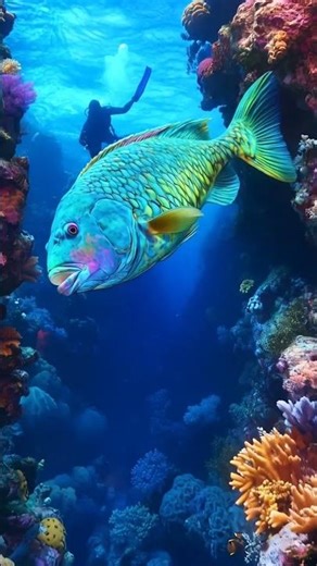 Massive Sea Creature Caught On Camera By Diver Unbelievable Video #DeepSea #Trending #Shorts