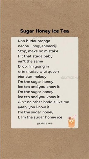 Babymonster-Sugar honey ice tea Lyrics(2) |New song #shorts #babymonster #newsong #trending #viral