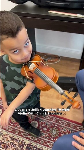 3 Year Old Toddler Learns To Hold Violin | Jelijah Diaz