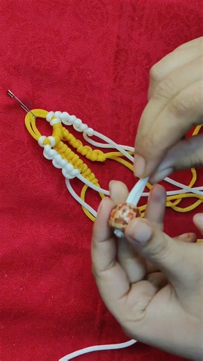 Easy Macrame Keychain DIY ✌️ #shorts​ #diy​ #macrame​ #keychain​ #tutorial​