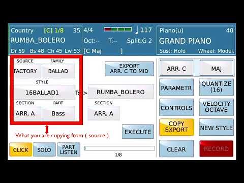 Ketron SD-90 Copying a part from one style to the part of another style