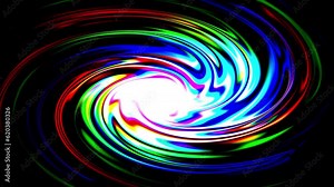 Swirl spiral rgb motion texture. 2D computer rendering motion graphic