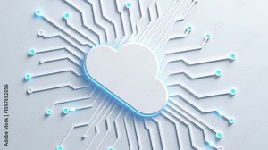 AI driven cloud computing technology connects data storage with seamless network systems enhancing efficiency innovation and futuristic digital connection for advanced system design Stock Video