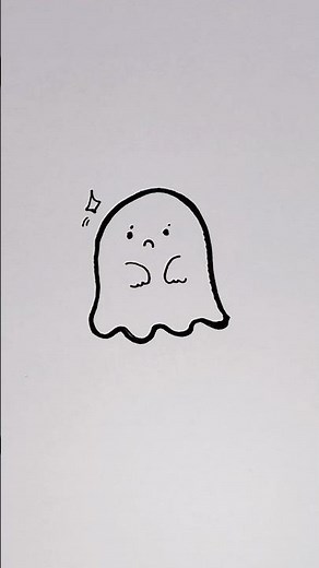 Mad Face Ghost 👻Cartoon Easy Drawing #drawing #cute #cartoon