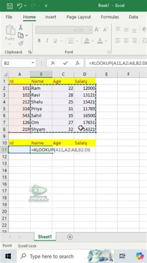 Xlookup use in Excel | Excel shorcuts #excel #excelshortcuts #exceltips