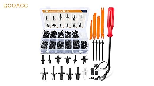 GOOACC 380Pcs Car Automotive Push Pin Rivet with Fastener Remover
