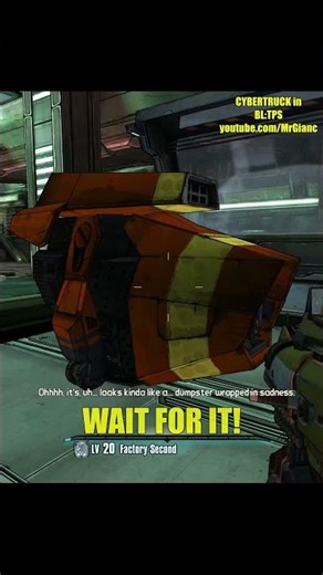 Tesla Cybertruck seen by Handsome Jack for the first time [#Tesla #Cybertruck in #Borderlands]