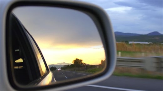 Sunset Through A Car Side Mirror - Free Stock Video