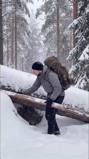 Winter Bushcraft ASMR | Ridge Pole Tarp Shelter + Campfire Cooking (No Talking)