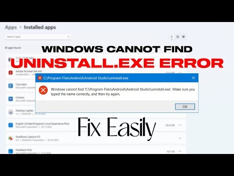 Fix Windows Cannot Find Uninstall.exe Error