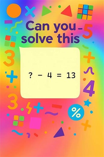 Fun Subtraction Puzzle for Kids! ? - 4 = 13