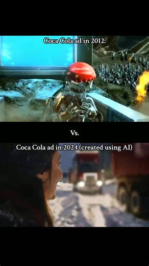 Coca Cola being a Cannibal in 2012 and Coca Cola being AI GENERATED!!!? 😳 #cocacola #pepsi #advertising #2012 #2024 #fyp