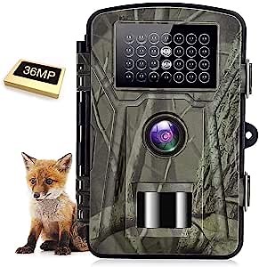 24MP 1080P Trail Camera with 850nm No Glow Night Vision Motion Activated Waterproof, Hunting Game Cameras with 2.0" LCD 120°Detecting Range 0.2s Trigger Time for Wildlife Monitoring