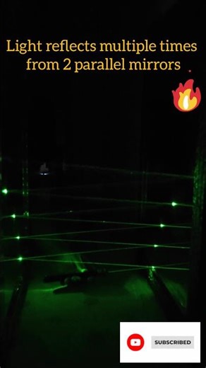 multiple reflections of light from 2 parallel mirrors 🔥🔥#physics #experiements #science #shorts