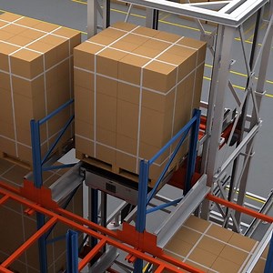 [Hot Item] Customized 4 Way Shuttle Steel Rack with Inbound & Outbound Conveyor for Industrial Storage