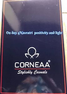 On day 4 " Blue" of Shardiya Navratri, devotees worship Maa Kushmanda, who's aura symbolizes her ability to radiate positivity and light, and her blessings are sought for happiness, health, and prosperity. She is offered fruits and malpua. Corneaa Collection/Exclusive Collection/Rich quality/Low Price/Contact any enquiry for orders 7720910910 #corneaashirts #Corneaa #Readymade #Cottenshirts #manufacturing #manufactu #shirtformens #Customeshirt #shirt | Corneaaa.Shirts