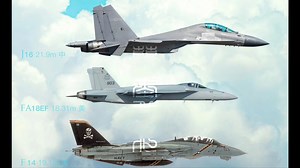 歼—16、FA—18与F—14对比图