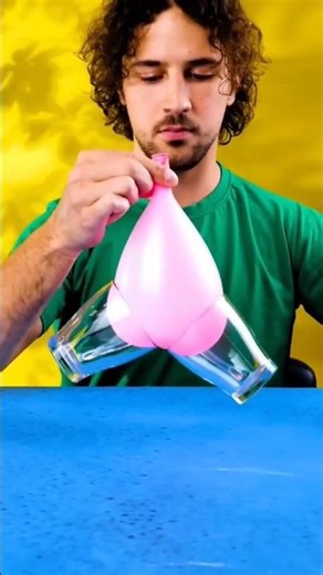 balloon on 2 glass #experiment #experiements #magic