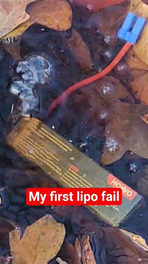 My first lipo fail 🔥 #6sbattery #fire #sparks #fail #rccar #battery #electricalfire #hobby #fyp