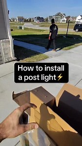 How to install a post light on a beautiful November day here in Hartland, WI.⚡️ #fyp #electrician #local #postlight #howto | Trusted Electric