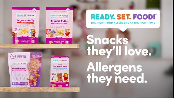 Ready Set Food Organic Puffs – Early Allergen Introduction Snack Puffs w/ 9 Top Allergens: Organic Peanuts, Cashew, & Egg, No Added Sugar, Babies 8+ Months (AC, PB, PBB, 3-Pk)