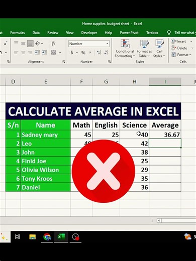 Calculate Average in Excel in seconds! ⚡ #excel #spreadsheetmagic #exceltips #exceltricks