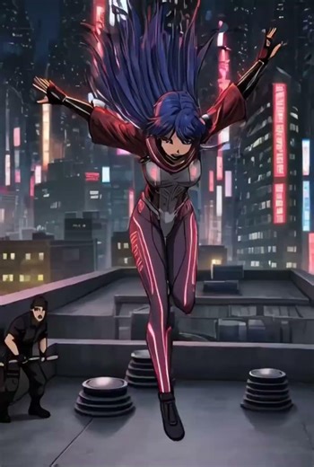 Cyberpunk Anime Girl Fight Scene #animation #relaxing