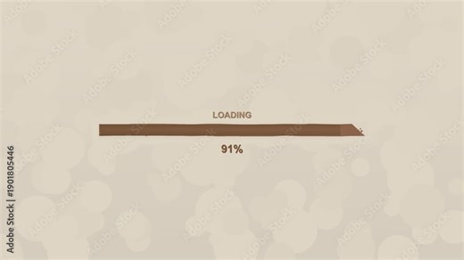 Loading progress bar animation showing completion at 100 percent with a simple design and a blurred background effect