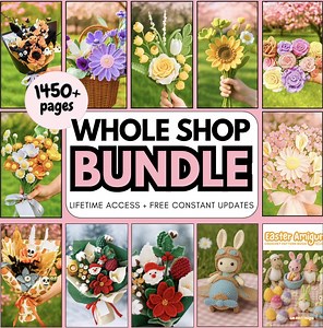 1450  Flower Crochet PATTERN WHOLE SHOP Bundle Bouquet Amigurumi Christmas Halloween Wedding Bridal Graduation Sympathy Teacher Easter Mom - Etsy