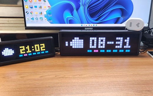 新版Matrix像素风天气时钟 全局动画 esp8266+ws2812 物联网天气时钟 非awtrix