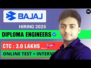 Bajaj Auto is Hiring 2026। Diploma Engineers। CTC : 3 LAKHS। Online Test + Interview। Latest Jobs