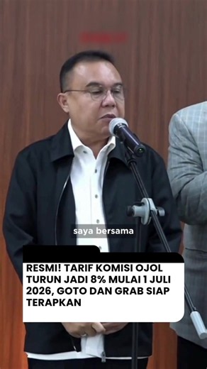 Pimpinan Dewan Perwakilan Rakyat (DPR) bertemu dengan manajemen GoTo dan Grab Indonesia di Gedung Nusantara III, Kompleks Parlemen, Senayan, Jakarta Pusat, Selasa (23/6/2026), untuk membahas penerapan aturan baru terkait komisi bagi pengemudi transportasi online roda dua. Usai pertemuan, Wakil Ketua DPR RI Sufmi Dasco Ahmad mengatakan pihaknya telah berdiskusi bersama kedua aplikator mengenai pemberlakuan tarif komisi yang selama ini dinantikan para pengemudi.
