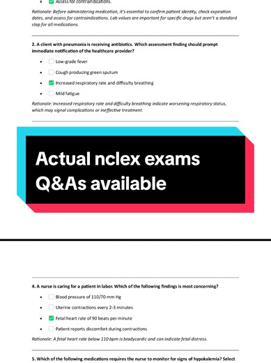 We have actual NCLEX questions and answers you'll meet in your upcoming exams. Don't assume. Dm for a copy #nclextips #nclexpractice #nclexexams #nclexrn #nclexpn