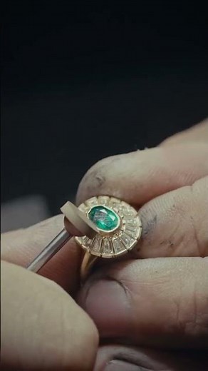 Handcrafted Princess Diana Halo oval, Tapered Baguette diamond Gatsby Ring, 14K Gold Cocktail Ring