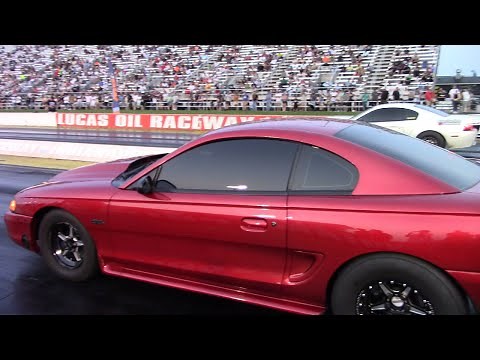 Twin Turbo 9.5 Deck Small Block Ford SN95 Mustang in Street Racer Wild Class at Street Car Takeover