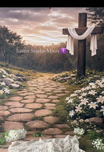 Setting up my backdrop for my very favorite indoor Easter minis ✝️ can’t wait to complete it tomorrow! #fyp #vaphotographer #easterminisession